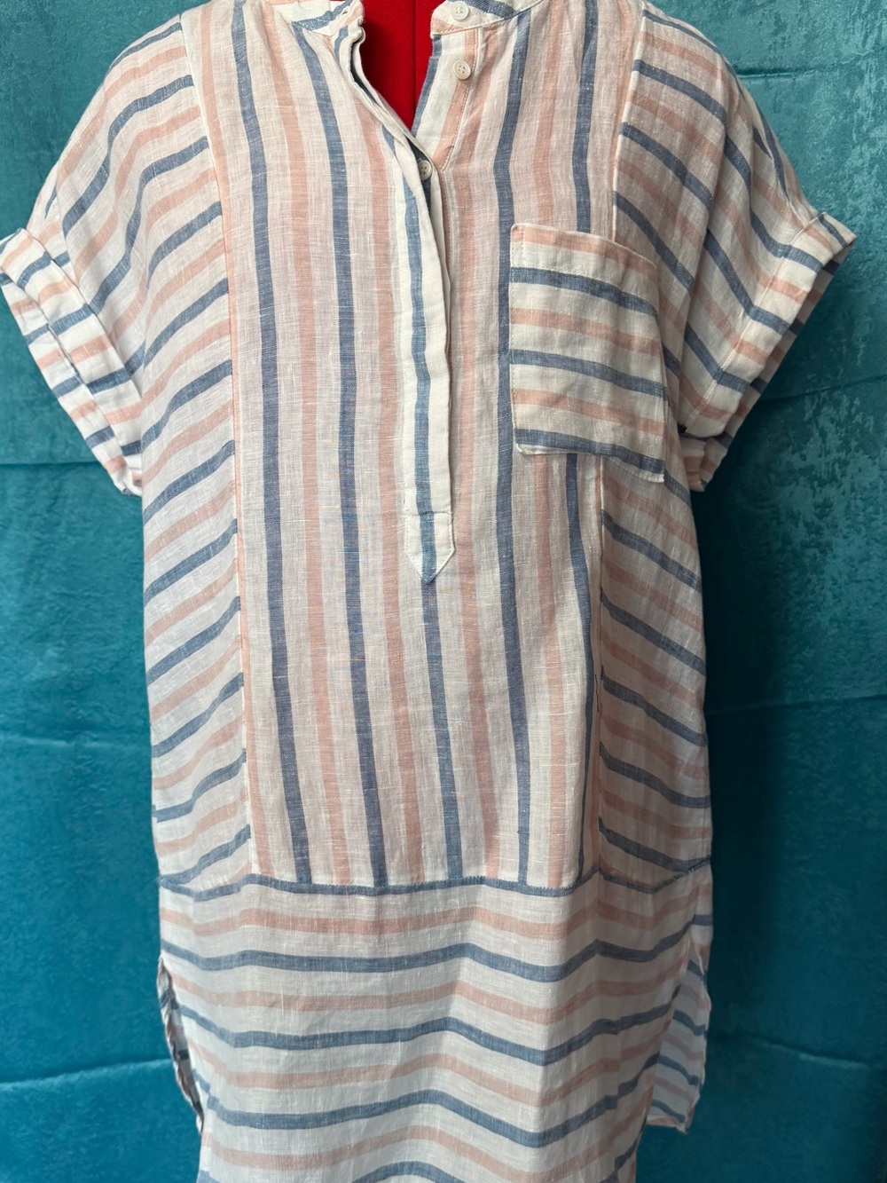 Vince Camuto Striped Tunic — Blue & Pink